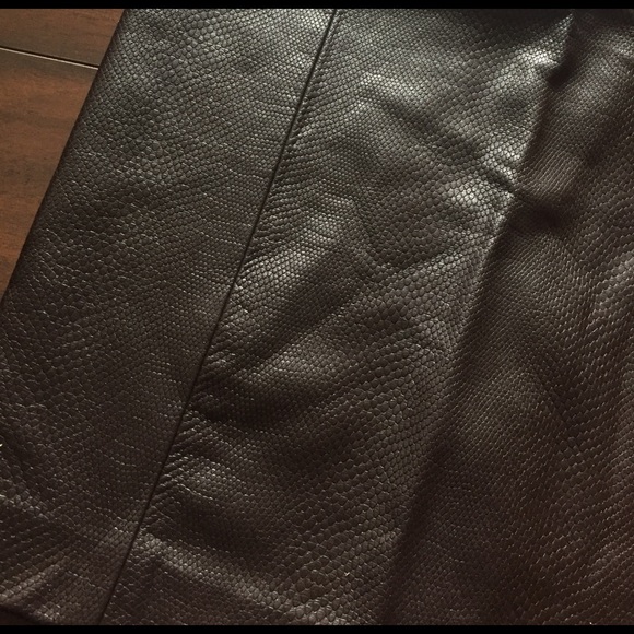 Zara basic snake skin leather brown pencil skirt s - Picture 2 of 5